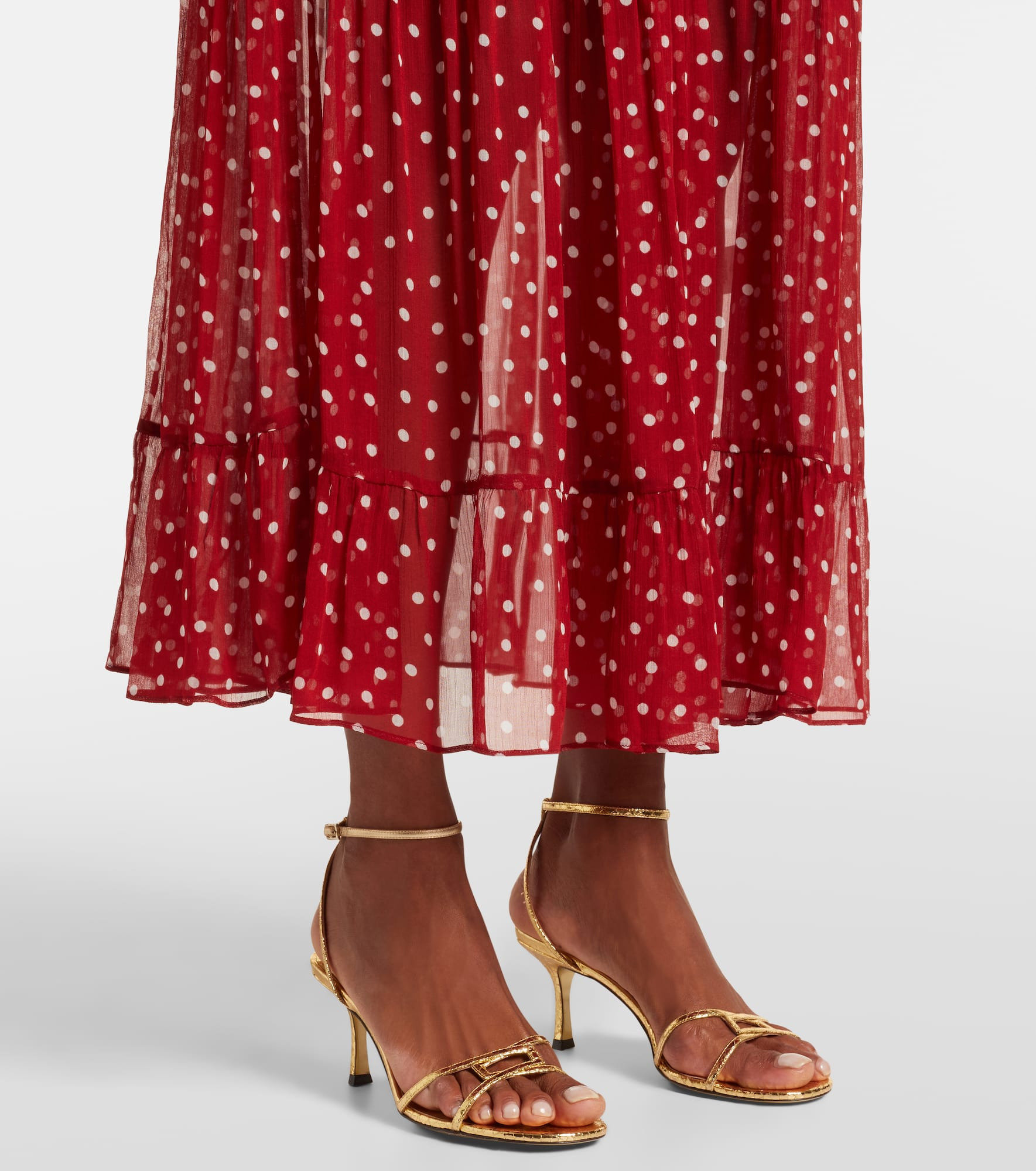 Abi polka-dot chiffon midi dress - 5