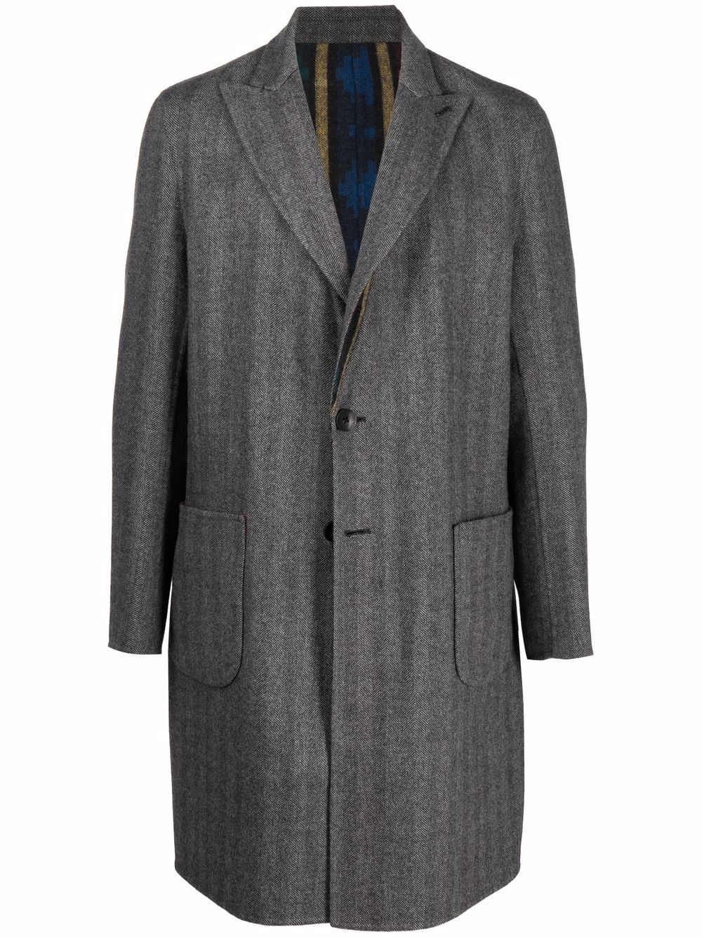 single-breasted wool coat - 1