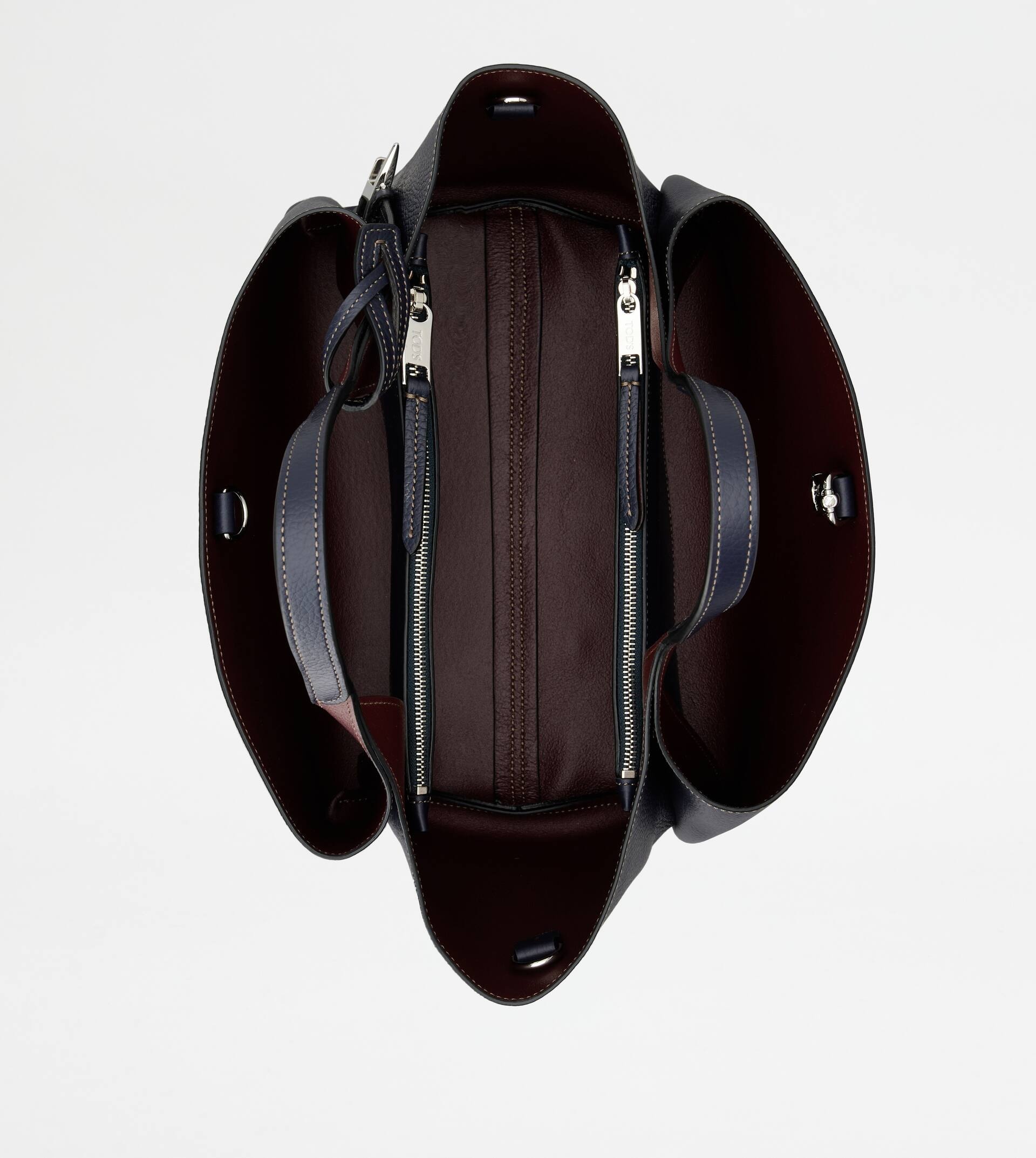 BAG IN LEATHER MINI - BLUE, BURGUNDY - 3