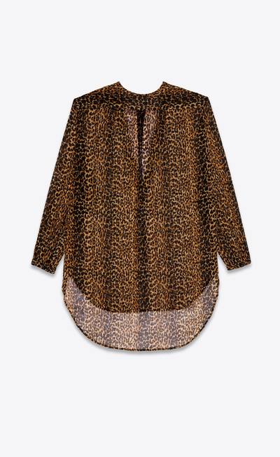 SAINT LAURENT leopard-print caftan in wool etamine outlook
