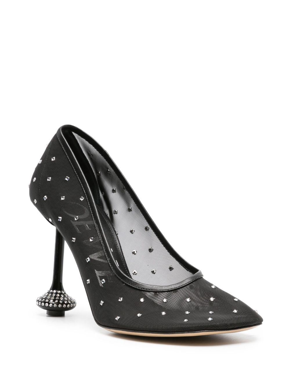 Toy 90mm rhinestone-embellished mesh pumps - 2
