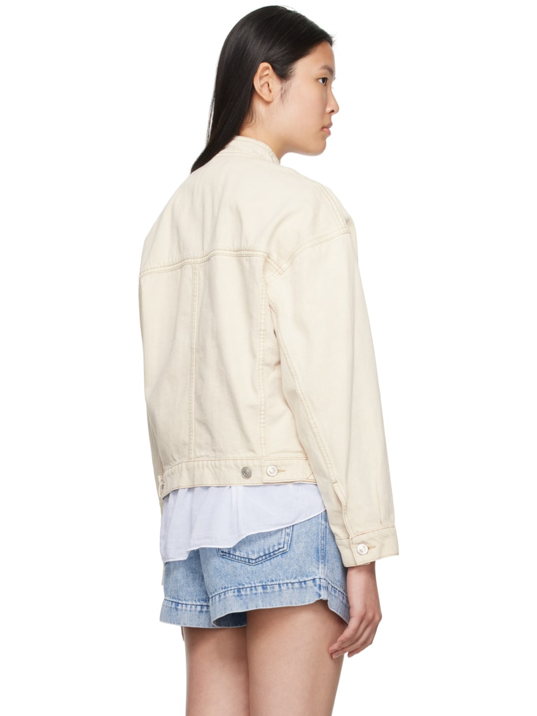 Beige Viane Denim Jacket - 3