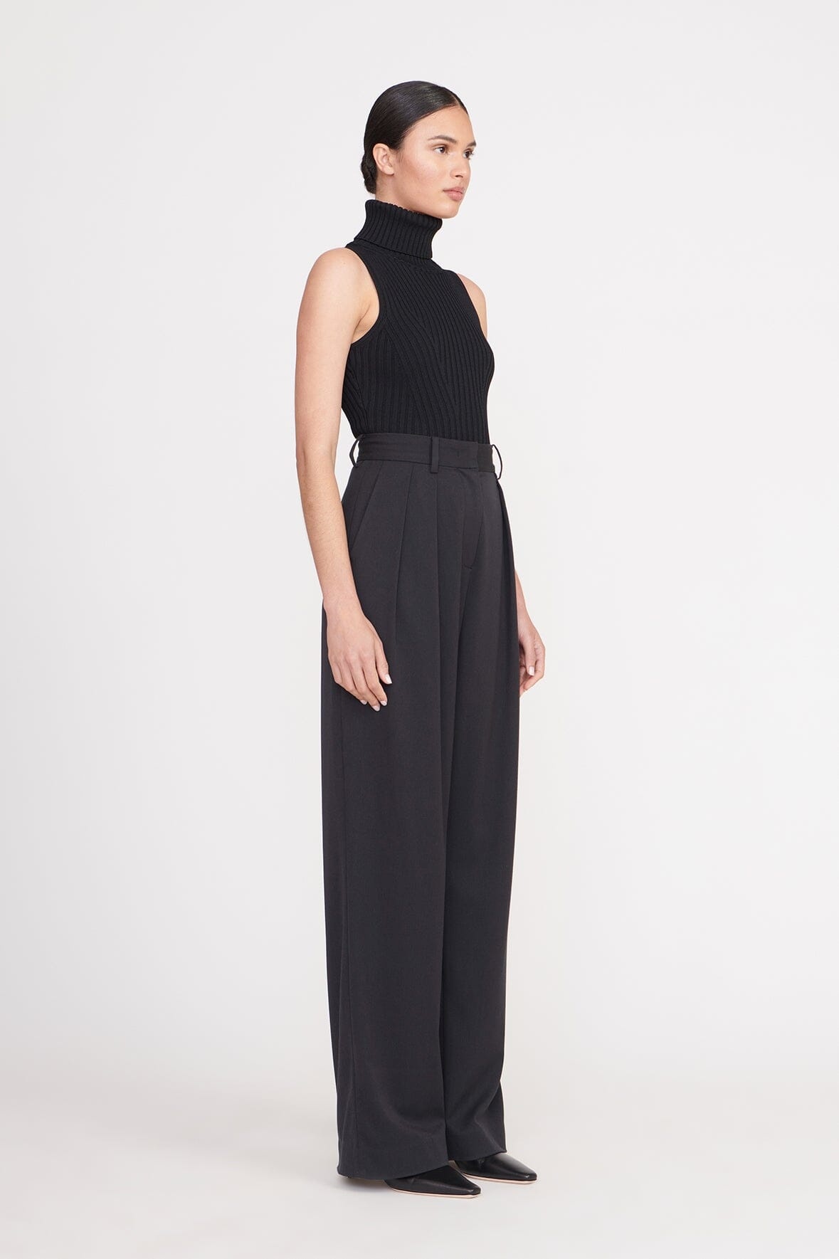 STAUD LUISA PANT BLACK SUITING - 4