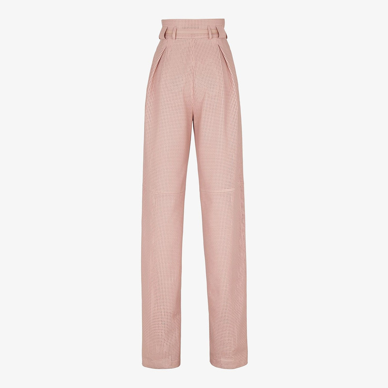 FENDI Pink leather pants outlook