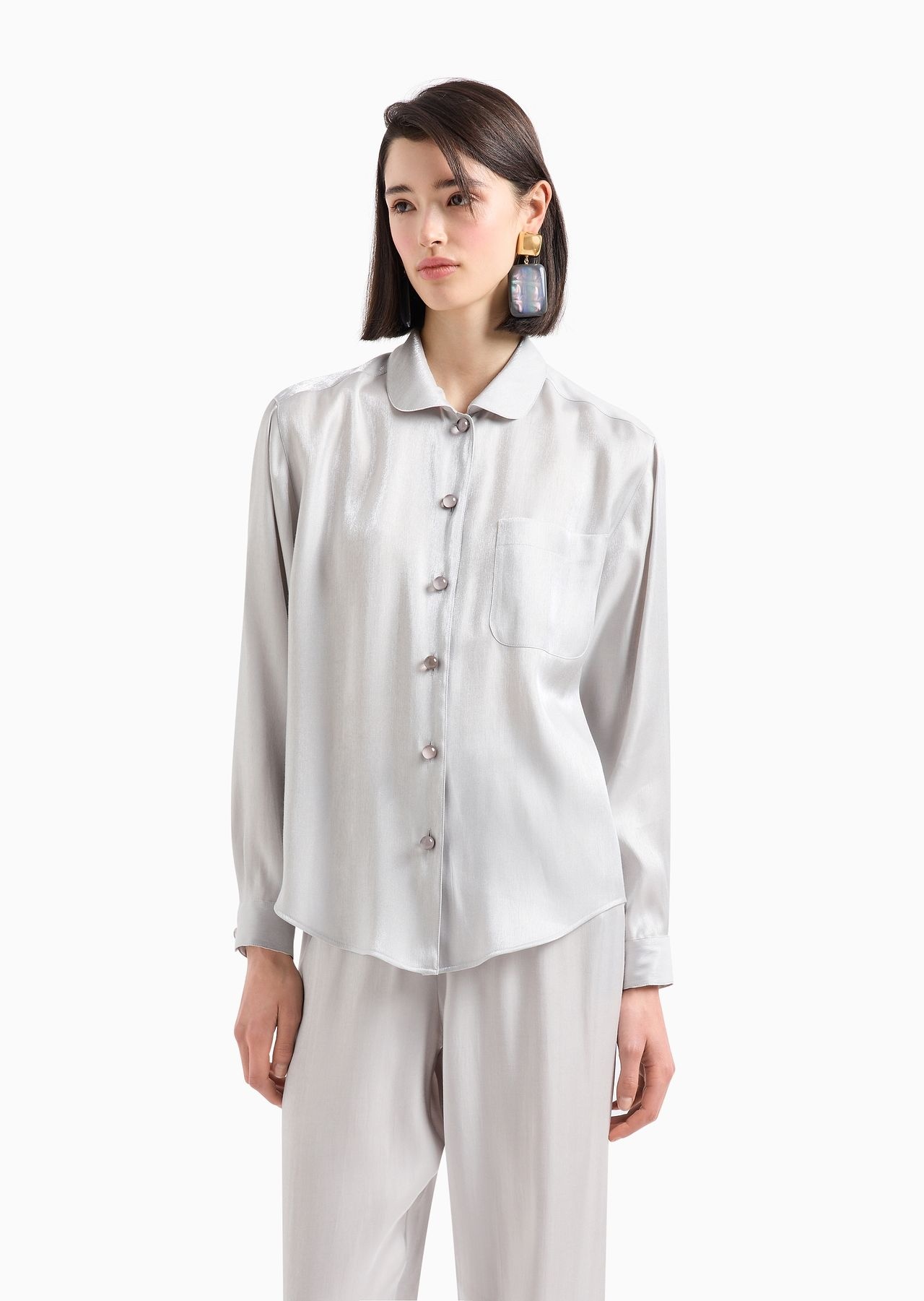 Shirt in trilobal fabric with patch pocket - 2