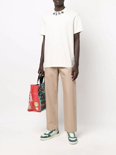 MSGM contrasting panel detail trousers outlook