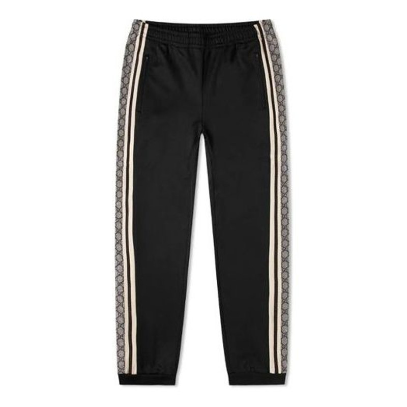 Gucci Oversize Technical Jersey Jogging Pant GG Logo Side Ribbon Jogging Pants For Men Black 545603- - 1
