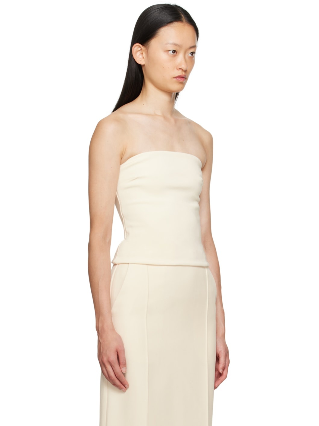 Beige Straight Neck Camisole - 2
