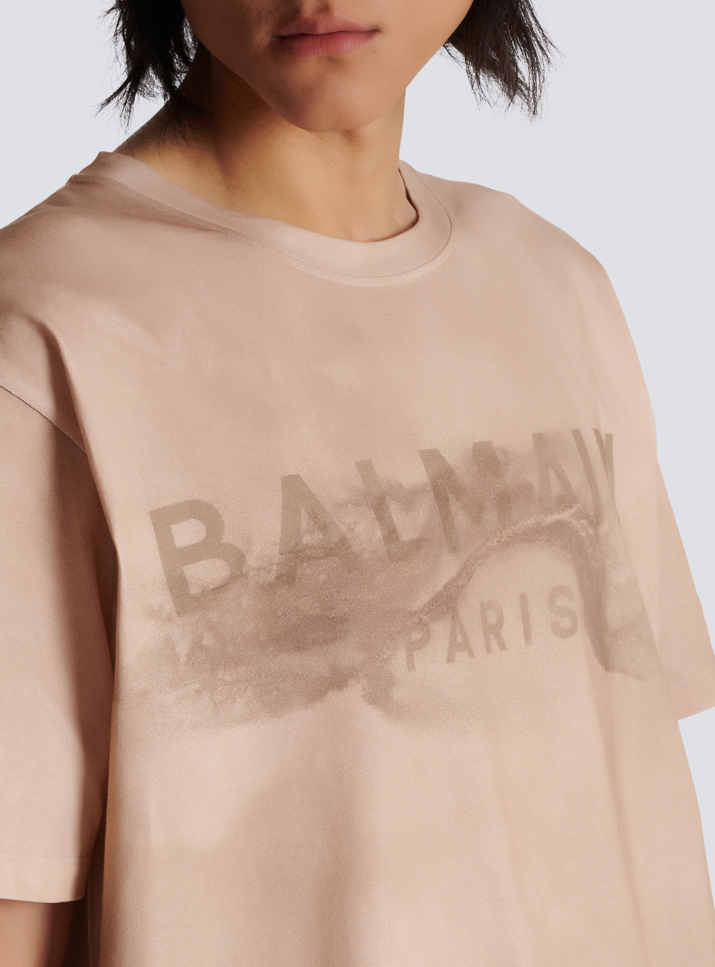 T-shirt in eco-responsible cotton with Balmain Paris desert logo - 7