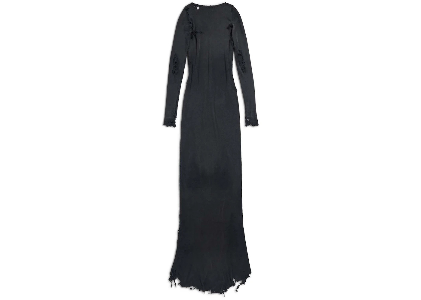 Balenciaga LS Distressed Maxi Dress Washed Black - 2