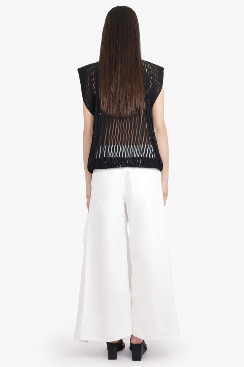 RUFFLE LAYER DENIM JEAN | WHITE - 4