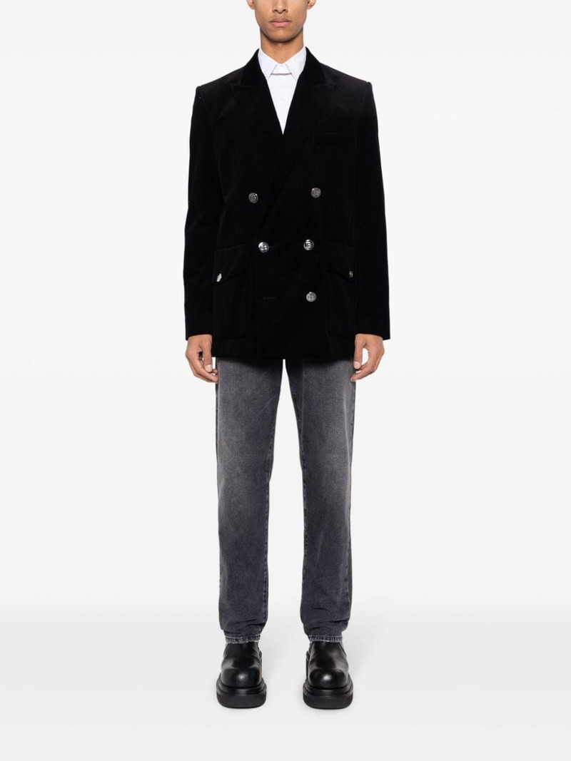 Balmain double-breasted corduroy blazer outlook