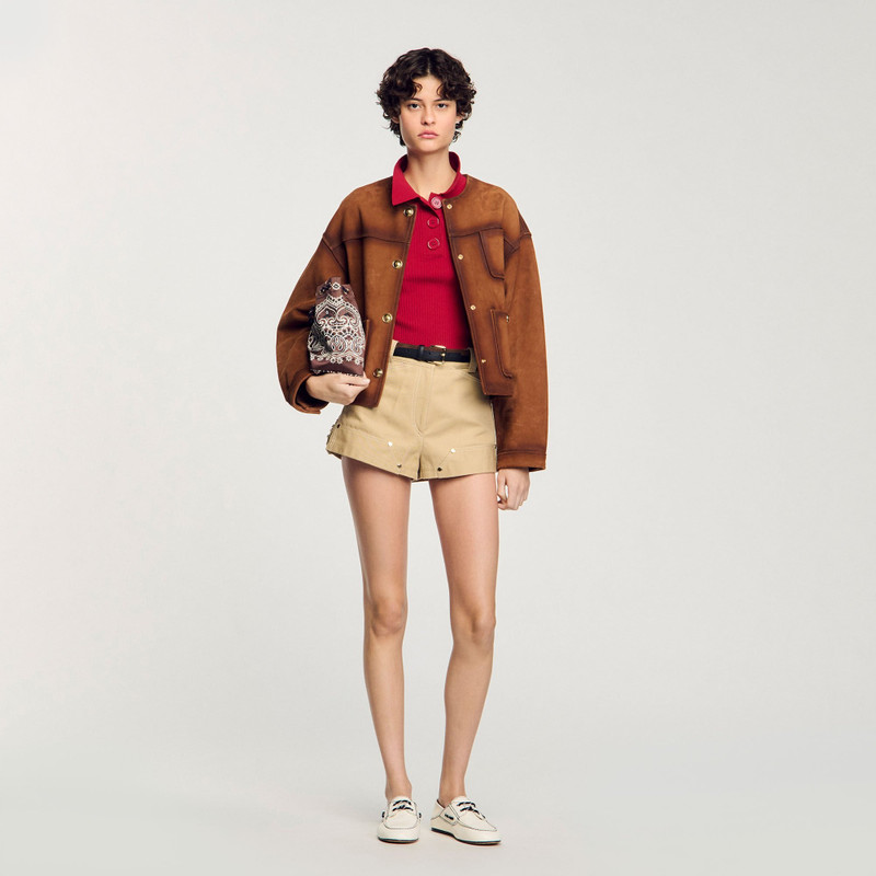 Sandro RIB KNIT POLO SHIRT outlook