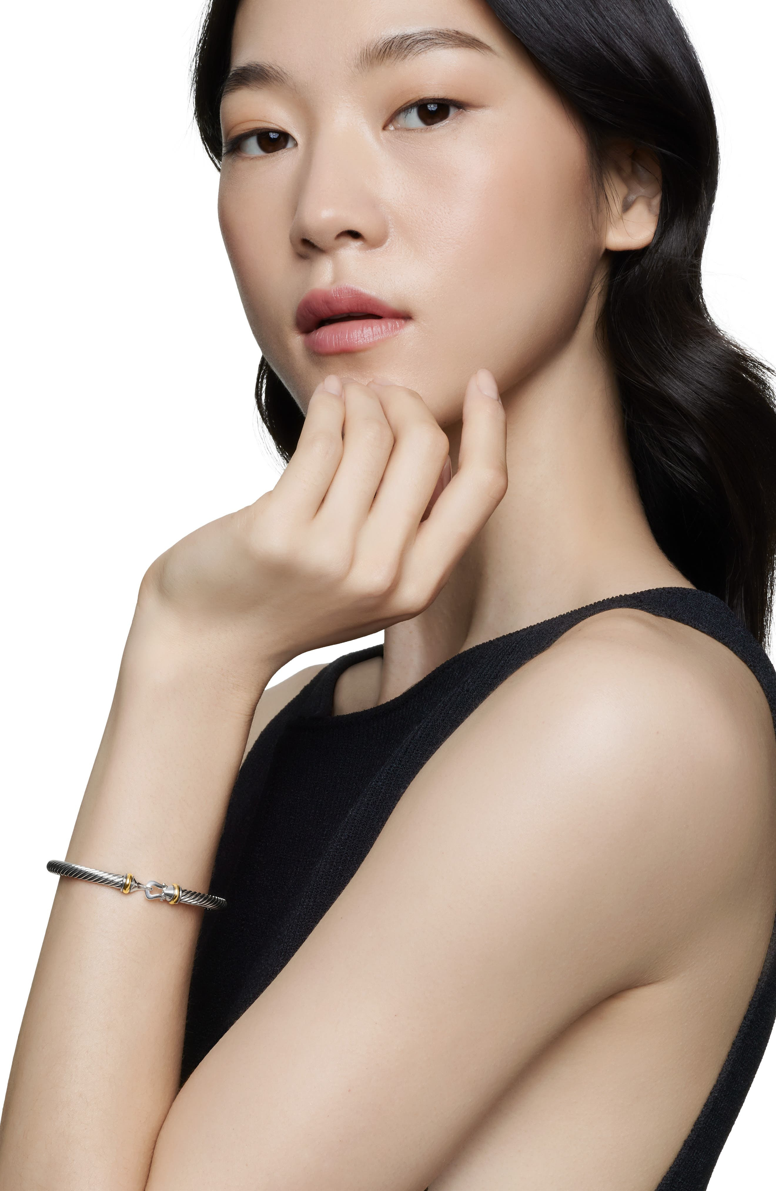 David Yurman Cable Classic Buckle Bracelet with 18K Gold, 5mm in Two Tone at Nordstrom - 2