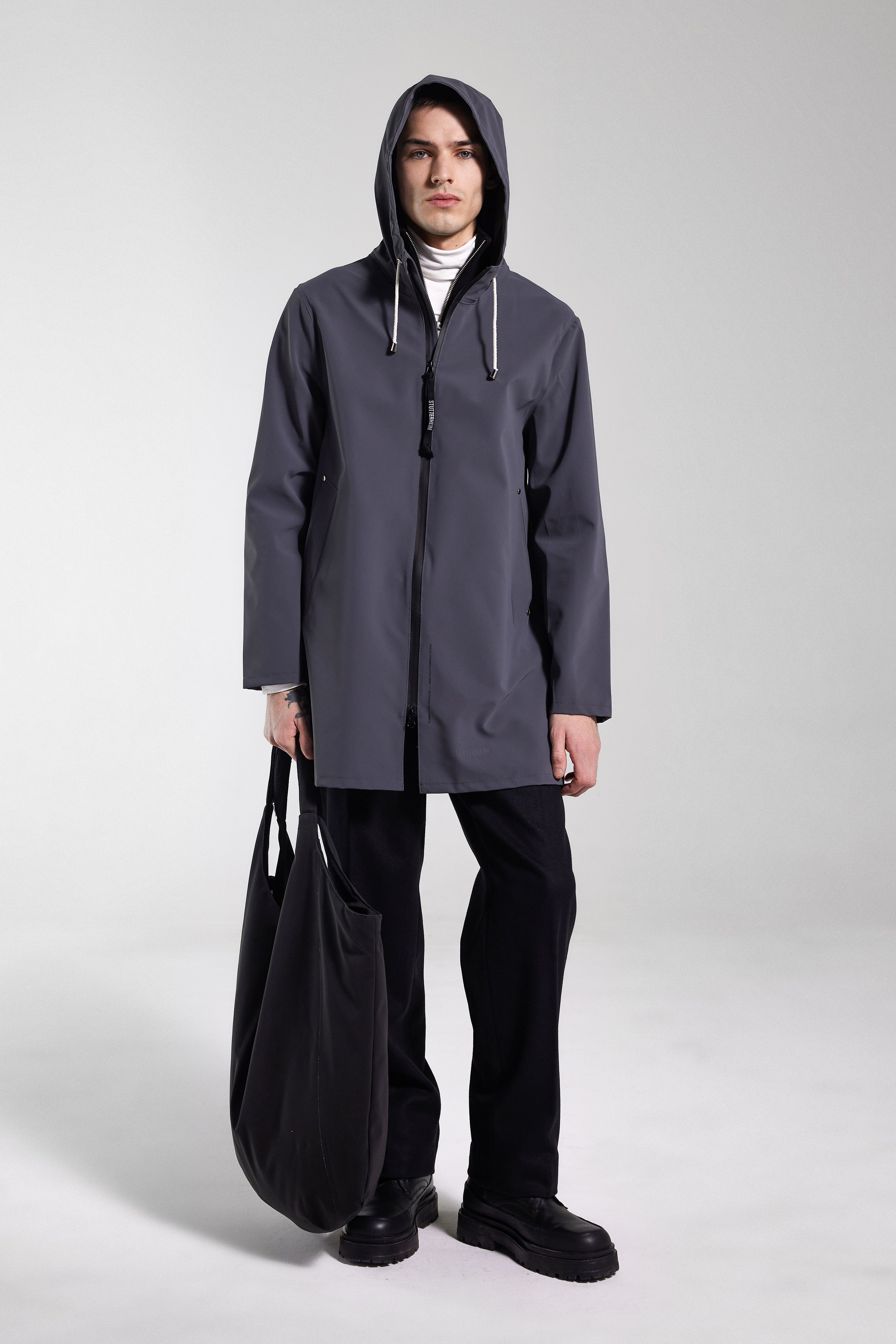 Stockholm Lightweight Zip Matte Raincoat Metal - 2
