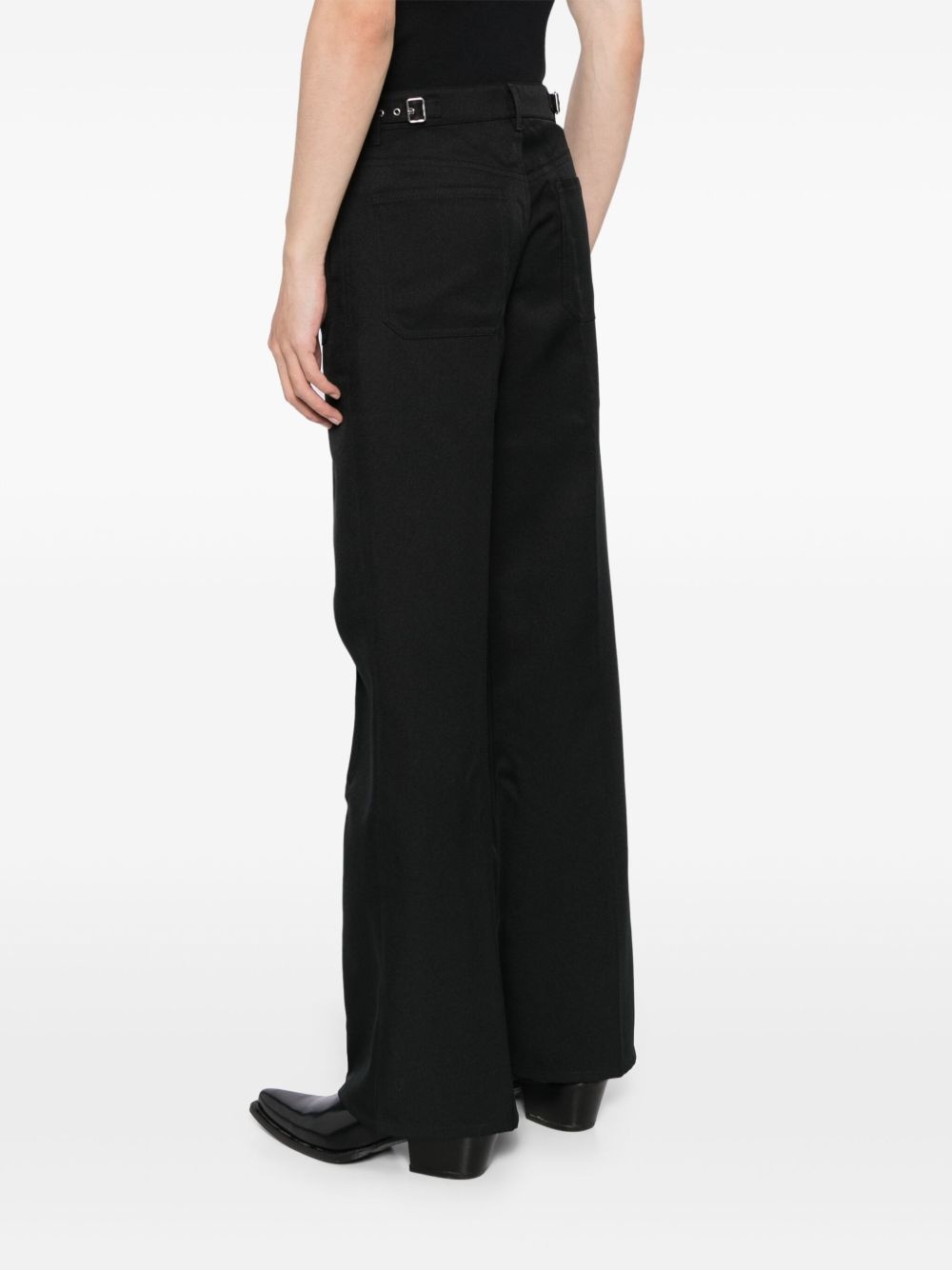 wide-leg twill trousers - 4