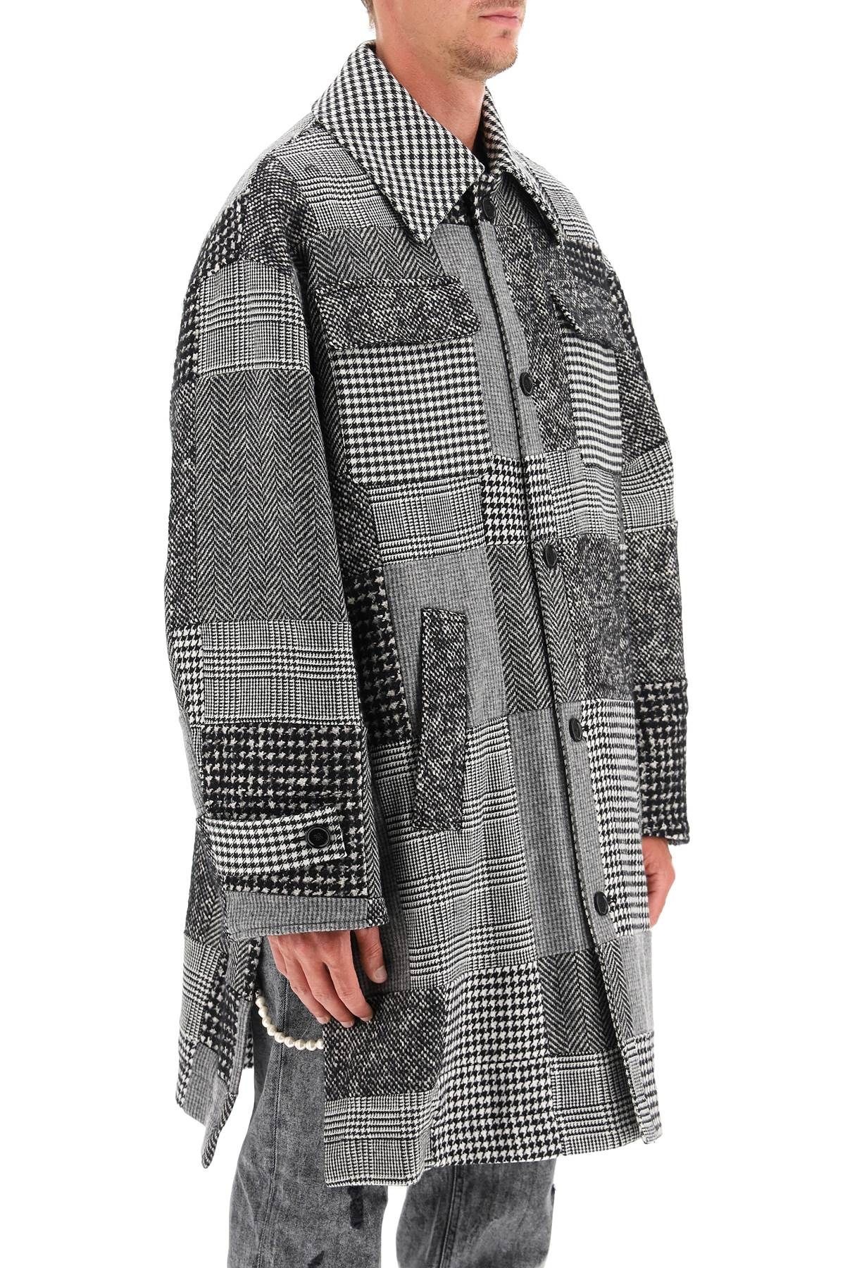 PATCHWORK WOOL COAT - 3