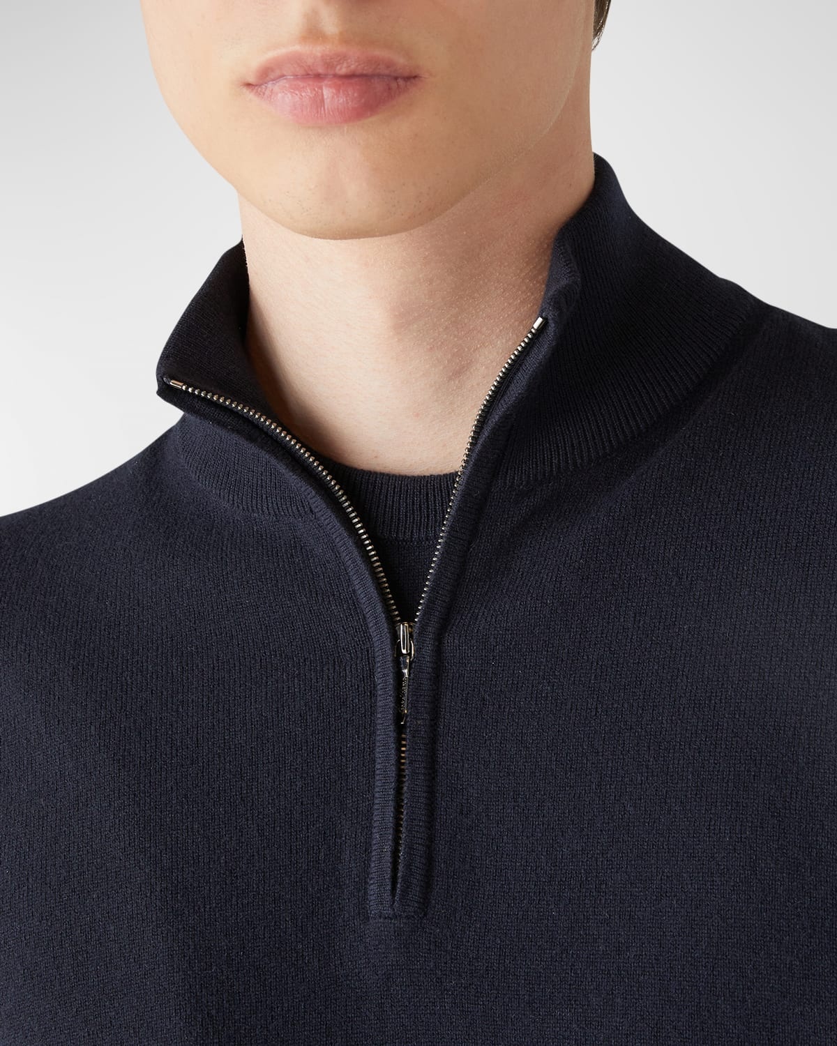 Men's Mezzocollo Baby Cashmere Quarter-Zip Sweater - 6
