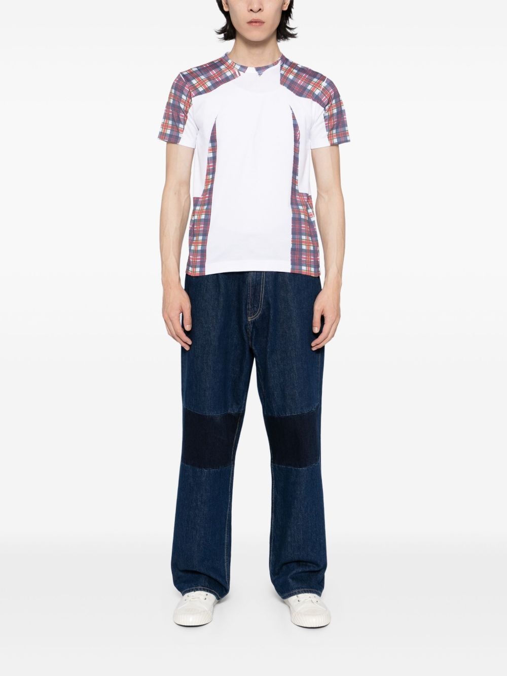 tartan overprint T-shirt - 2