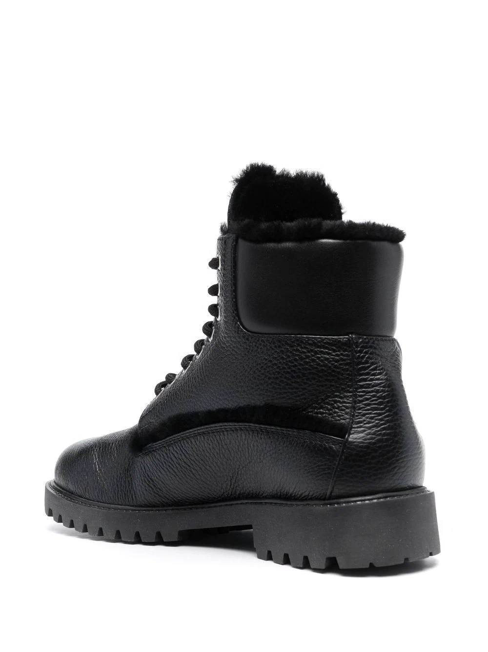 shearling-lined lace-up boots - 3