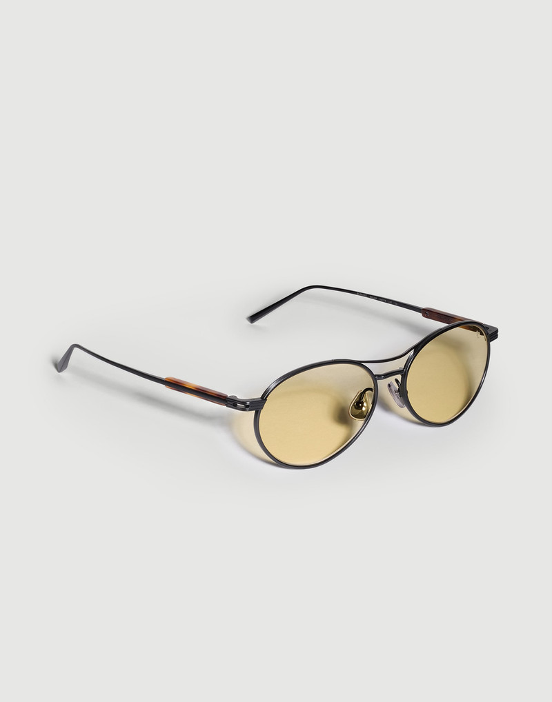 Brunello Cucinelli Oval titanium sunglasses outlook