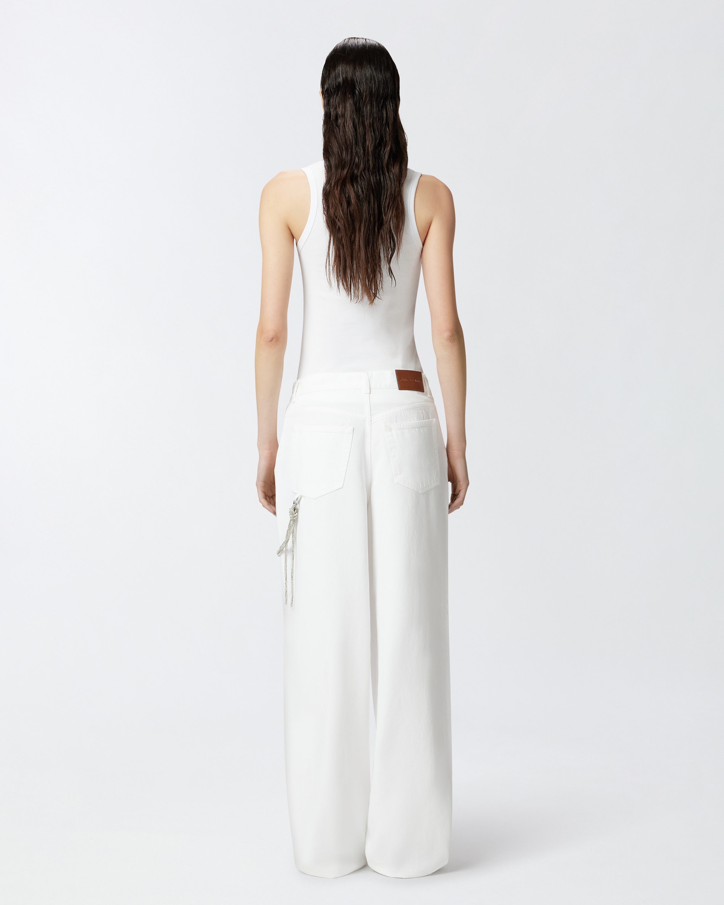 LOOSE WIDE-LEG TROUSERS WITH JEWEL CHAIN - 4