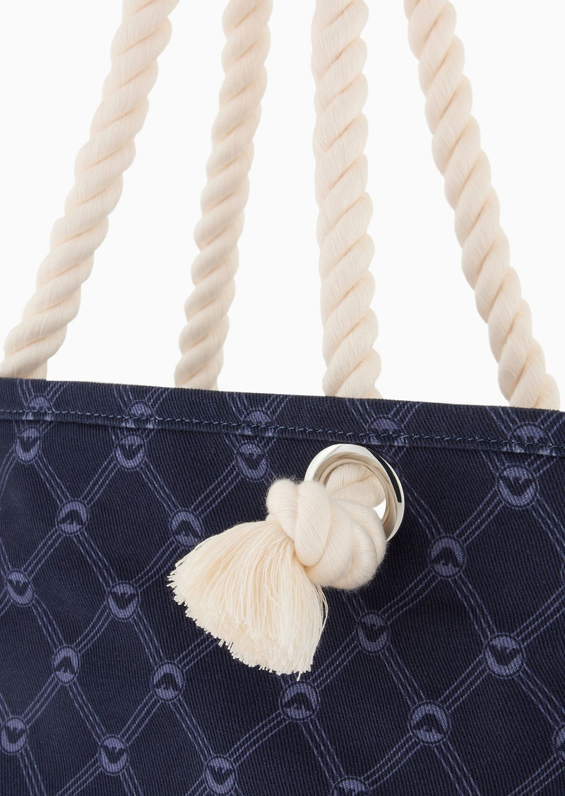 Woven monogram beach bag 5