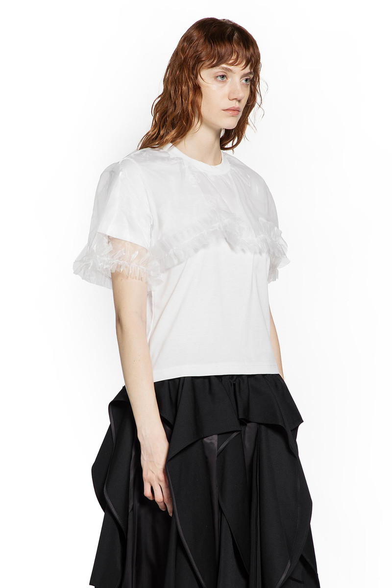 Noir Kei Ninomiya Cotton Jersey And Tulle T-shirt outlook