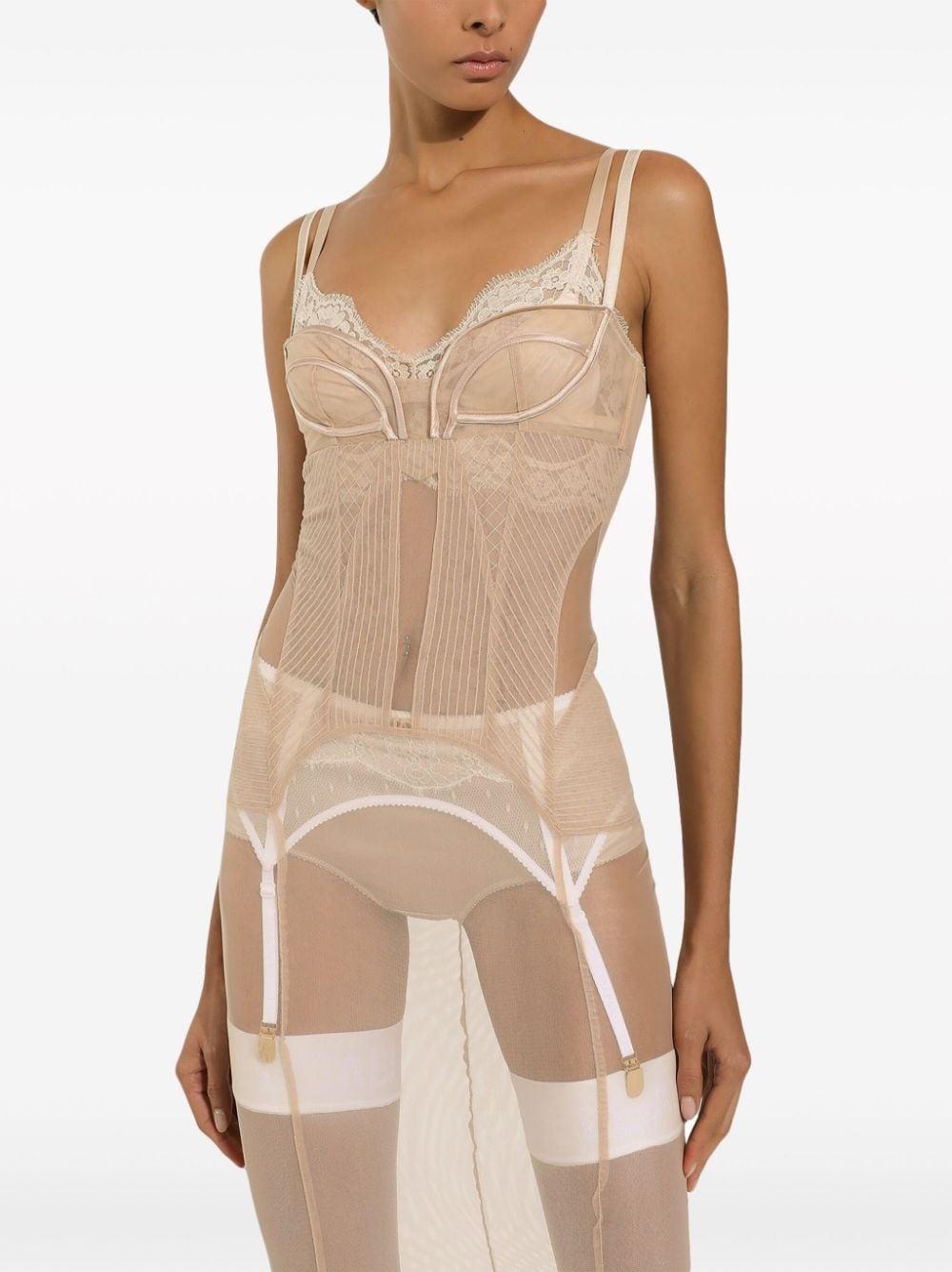 sheer tulle bustier dress - 5