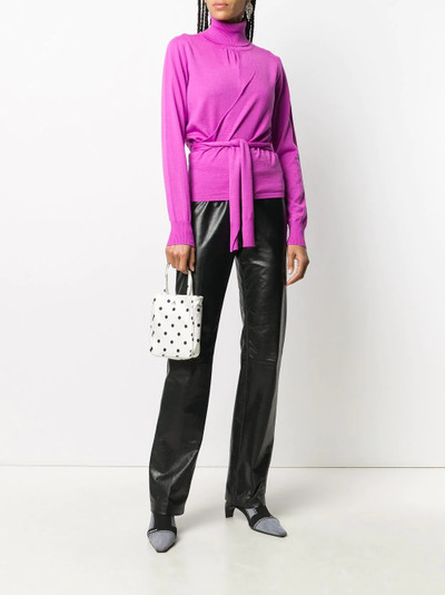 MSGM turtleneck tied waist jumper outlook