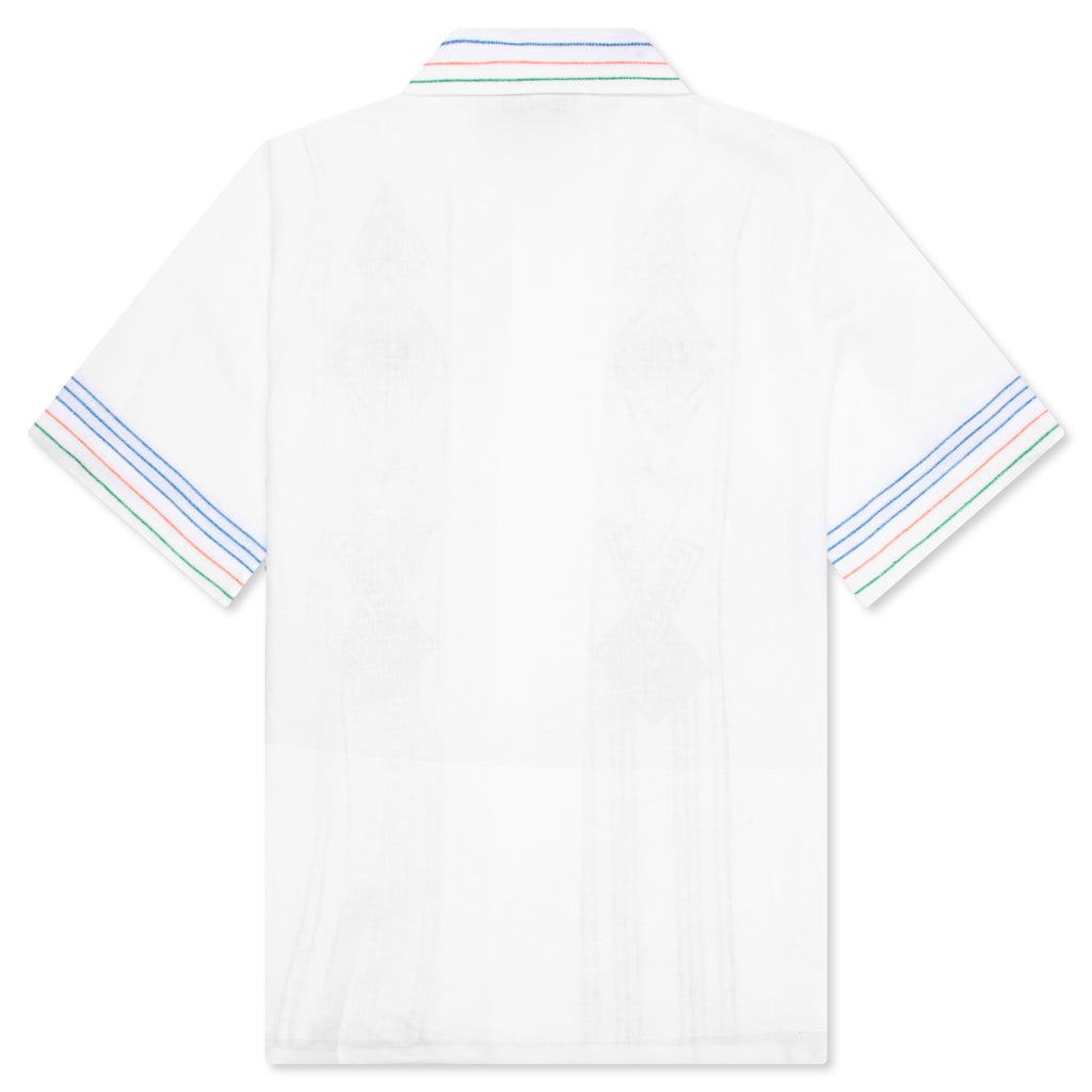 CHAINSTITCH EMBROIDERED GRAPHIC LINEN SHIRT - LE FIL DE LA MUSIQUE - 2