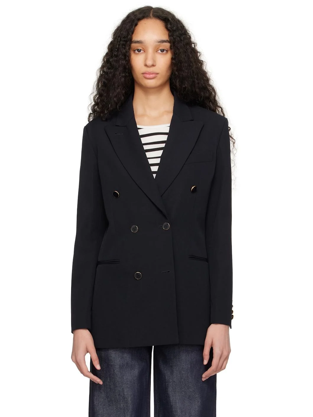 A. P.C. Navy Anastasia Barbieri Edition Corta Blazer - 1