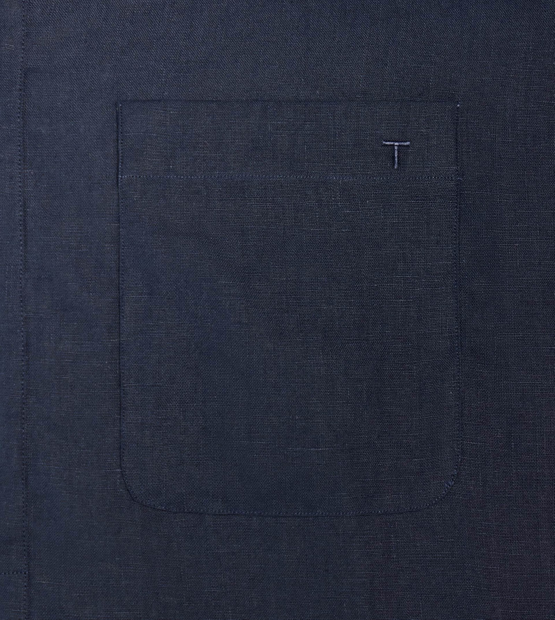 MANDARIN SHIRT IN LINEN - BLUE 3