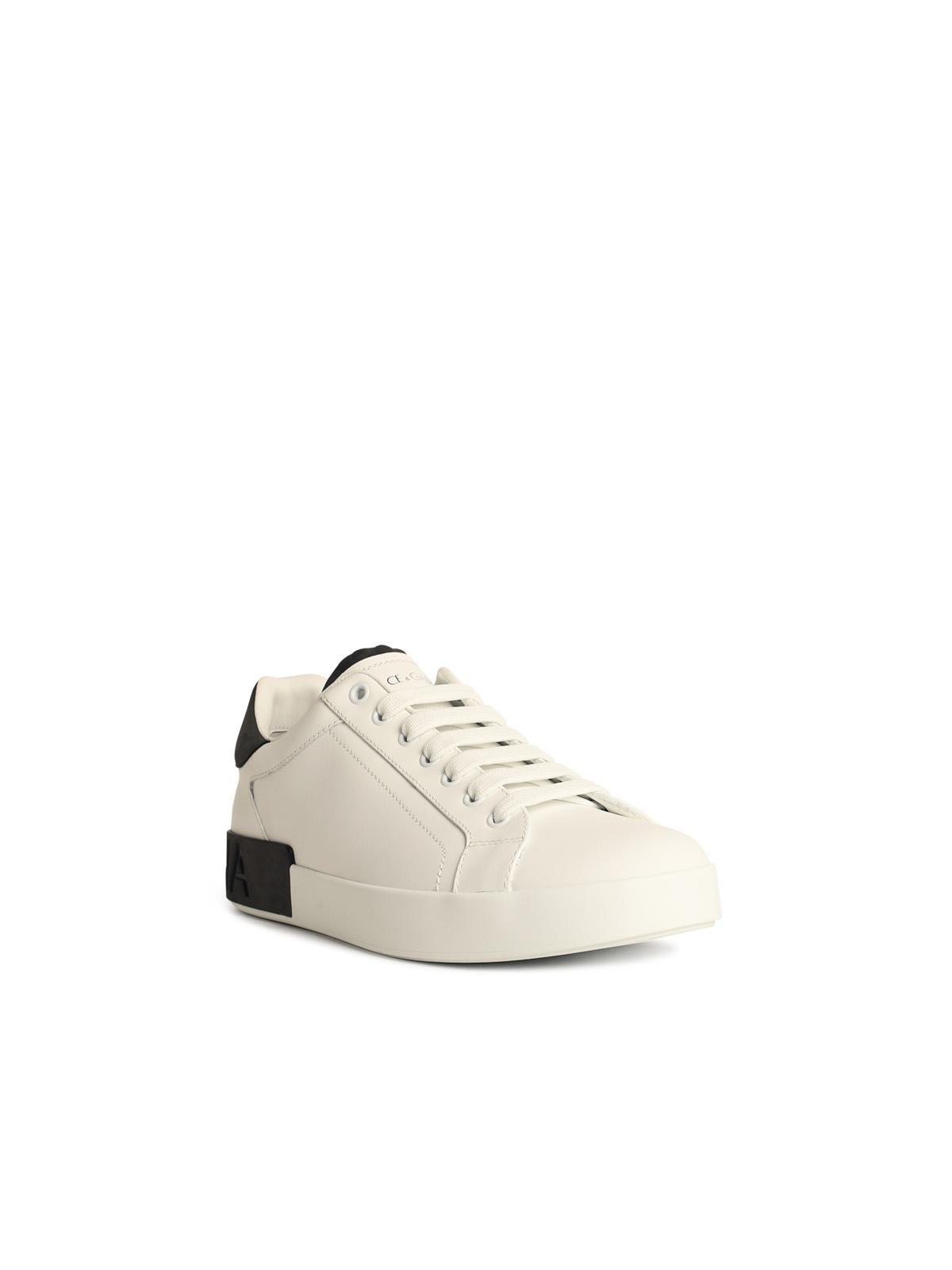 Dolce & Gabbana 'Portofino' White Calf Leather Sneakers Men - 2