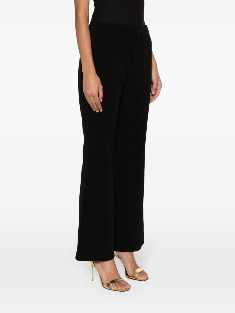 flared crepe trousers - 3