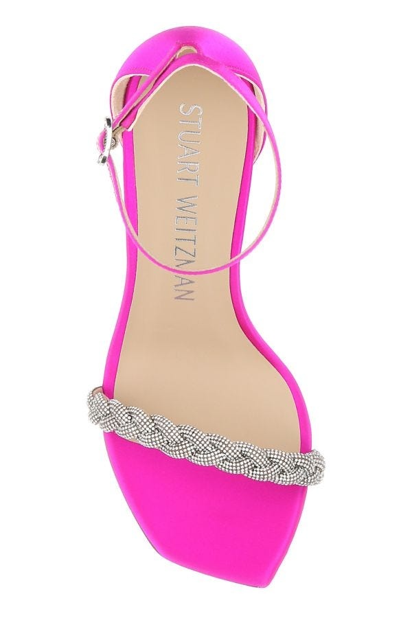 サンダル・ミュール STUART WEITZMAN Fuchsia Satin Flamingo Sandals Stuart Weitzman Sandals Women Satin Fuchsia/Flamingo | B