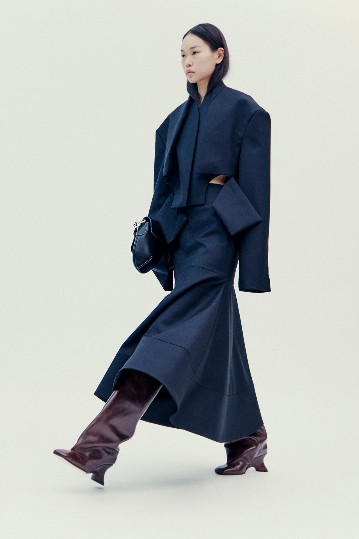 CROPPED JACKET WITH INSERT BLACK - 2