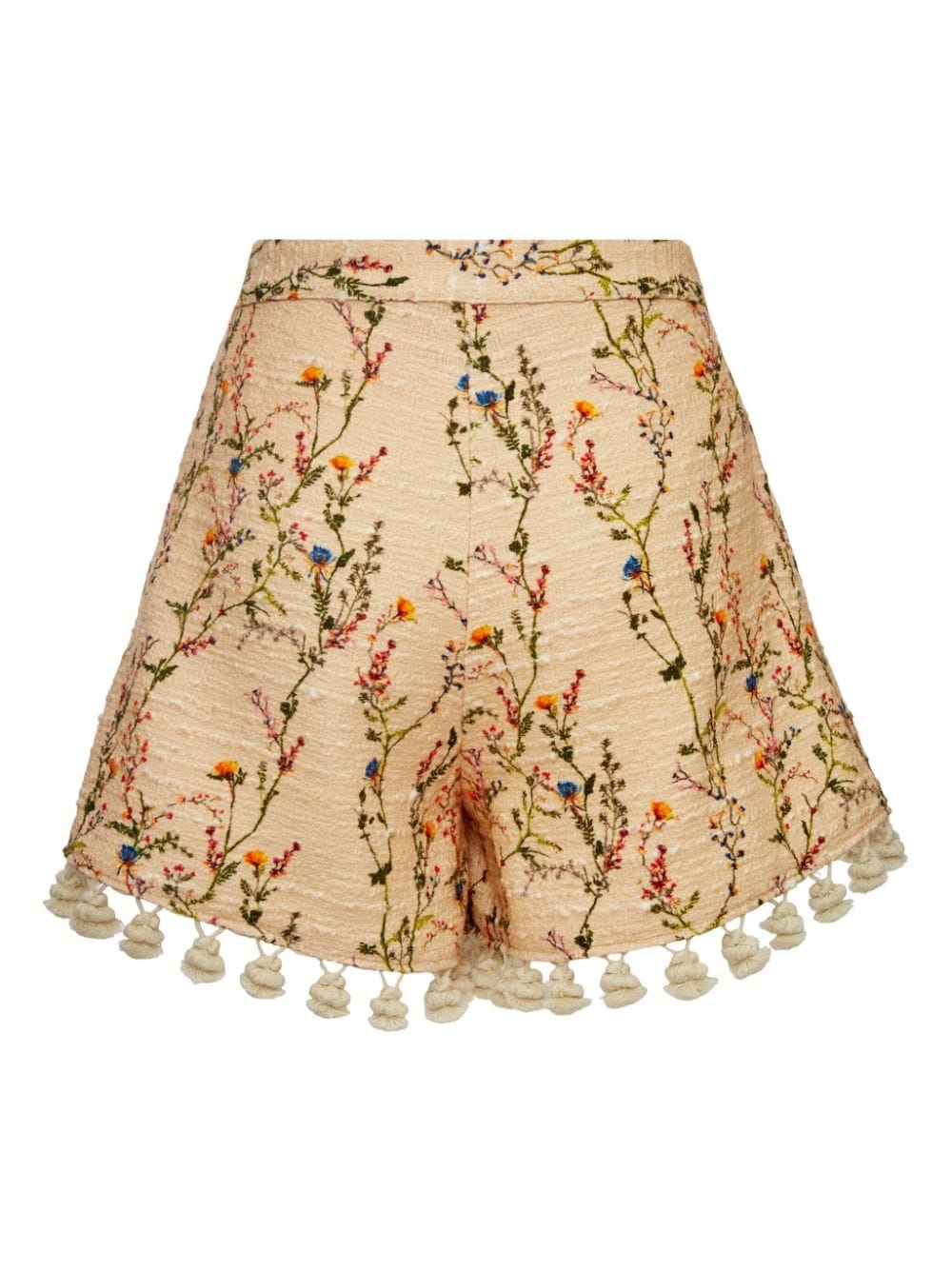Playa floral-embroidered cotton-blend shorts - 5