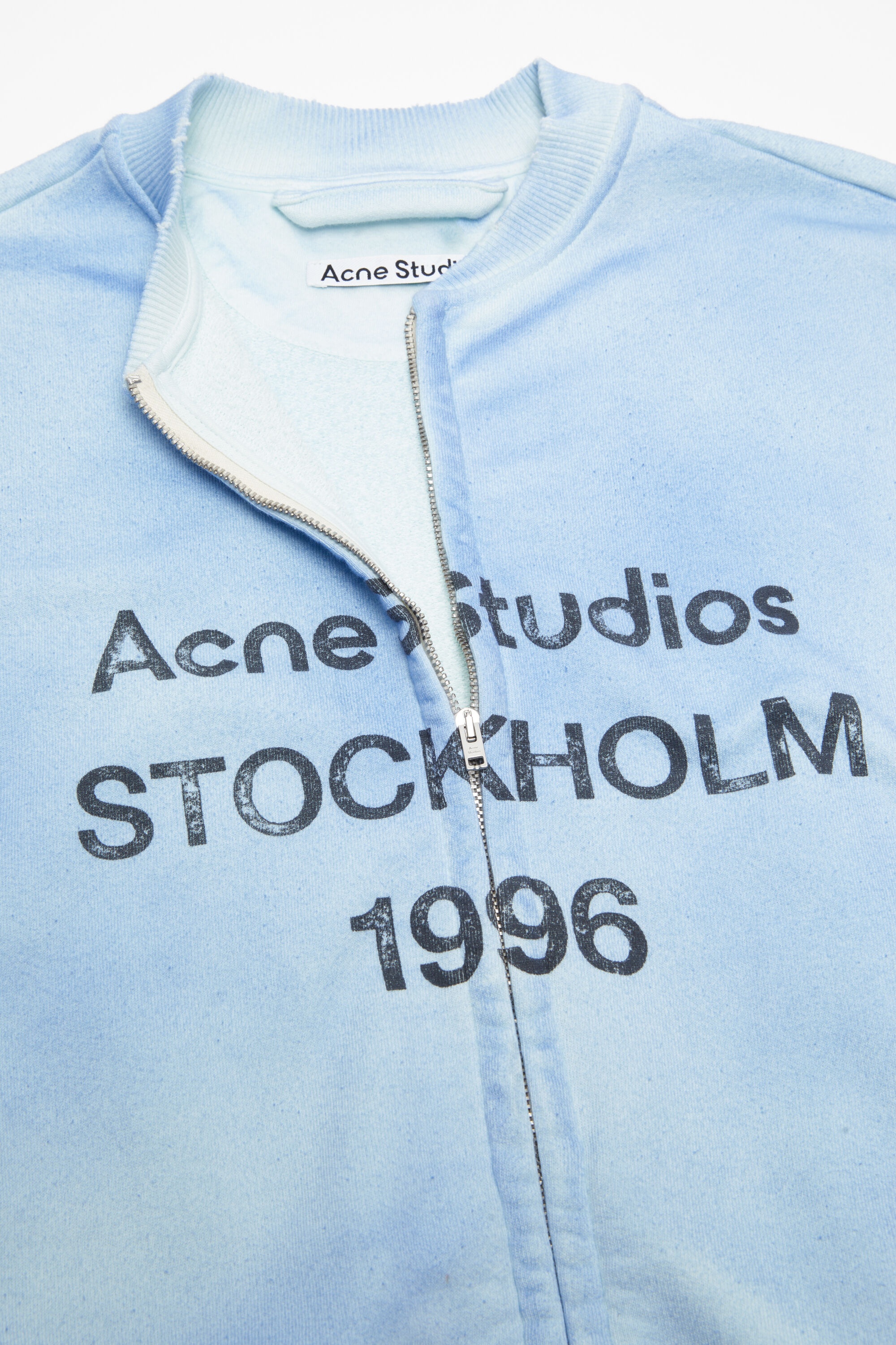 Zip sweater logo - Dusty blue - 4