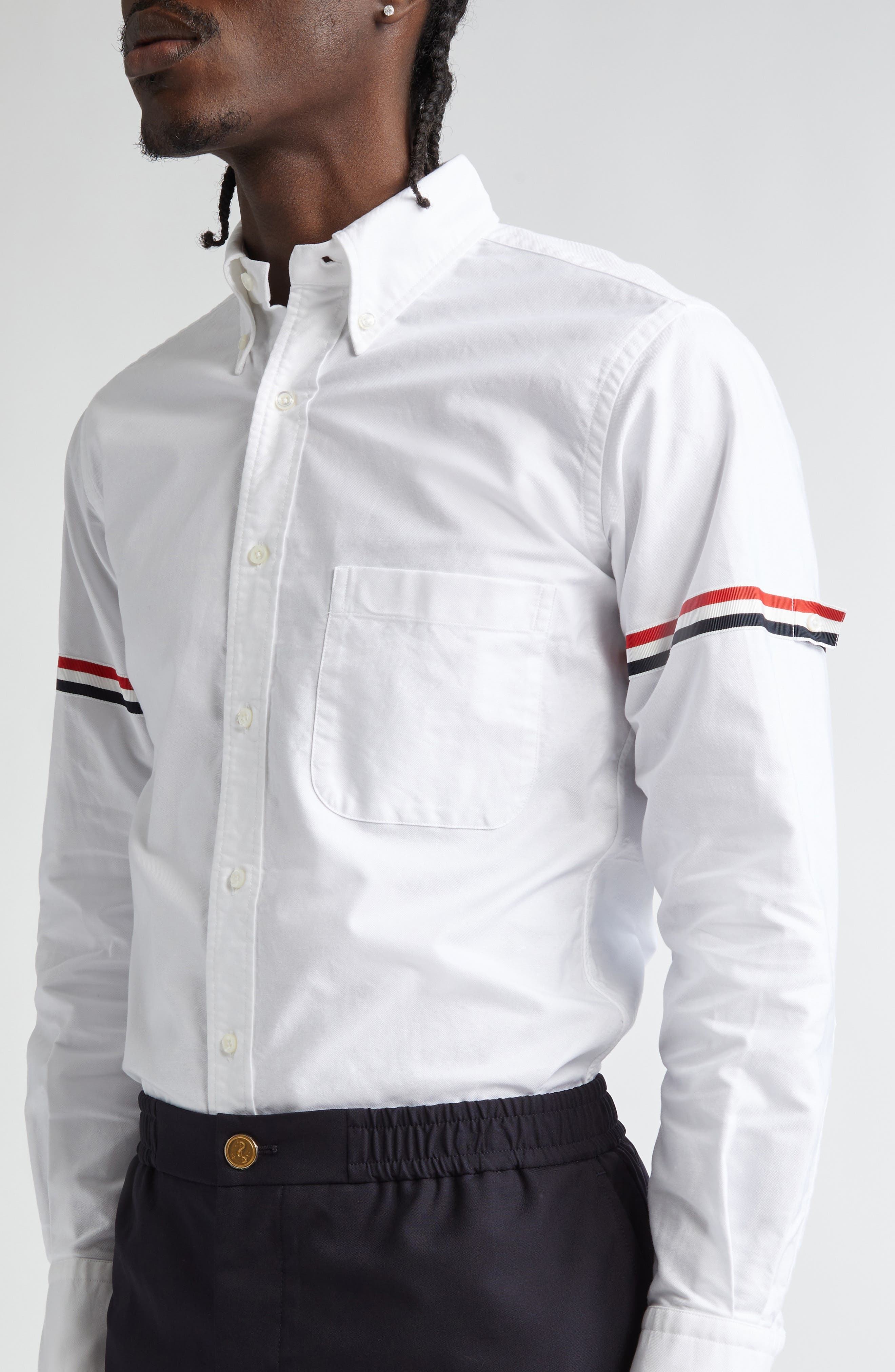 Thom Browne Classic Cotton Poplin Button-Up Shirt in White at Nordstrom - 4