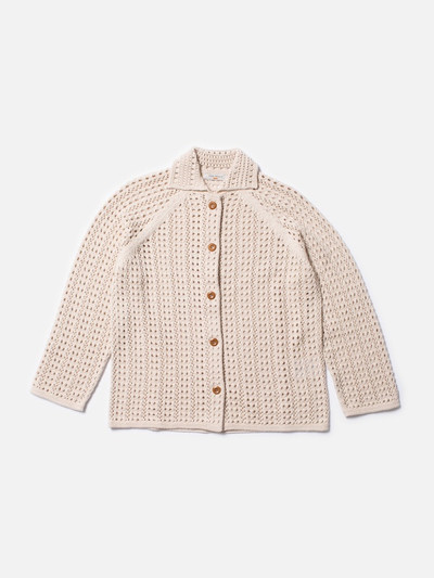 Nudie Jeans Carina Crochet Knit Cardigan Egg White outlook