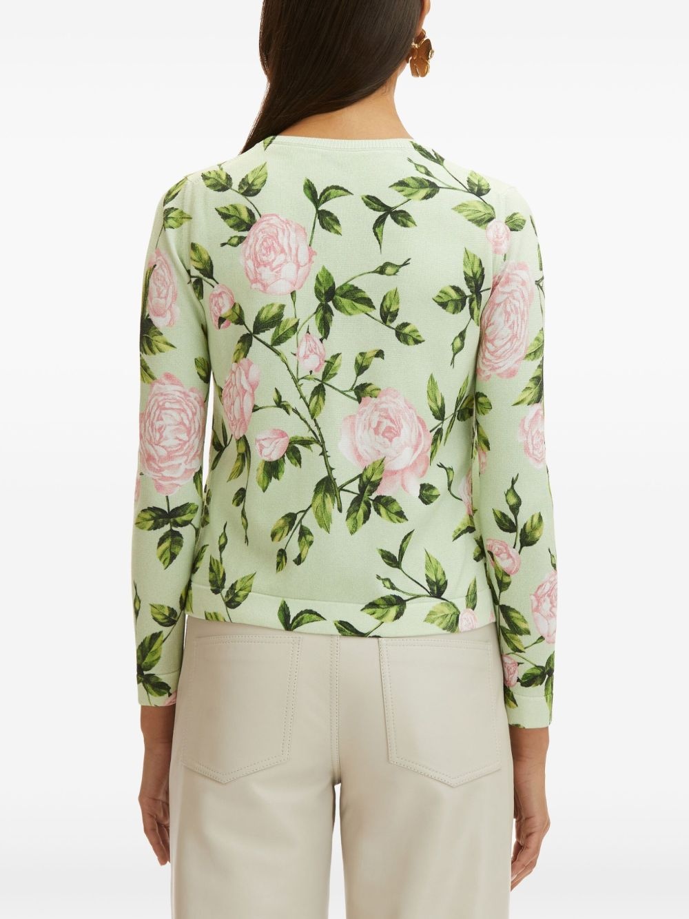 English Rose print cardigan - 4