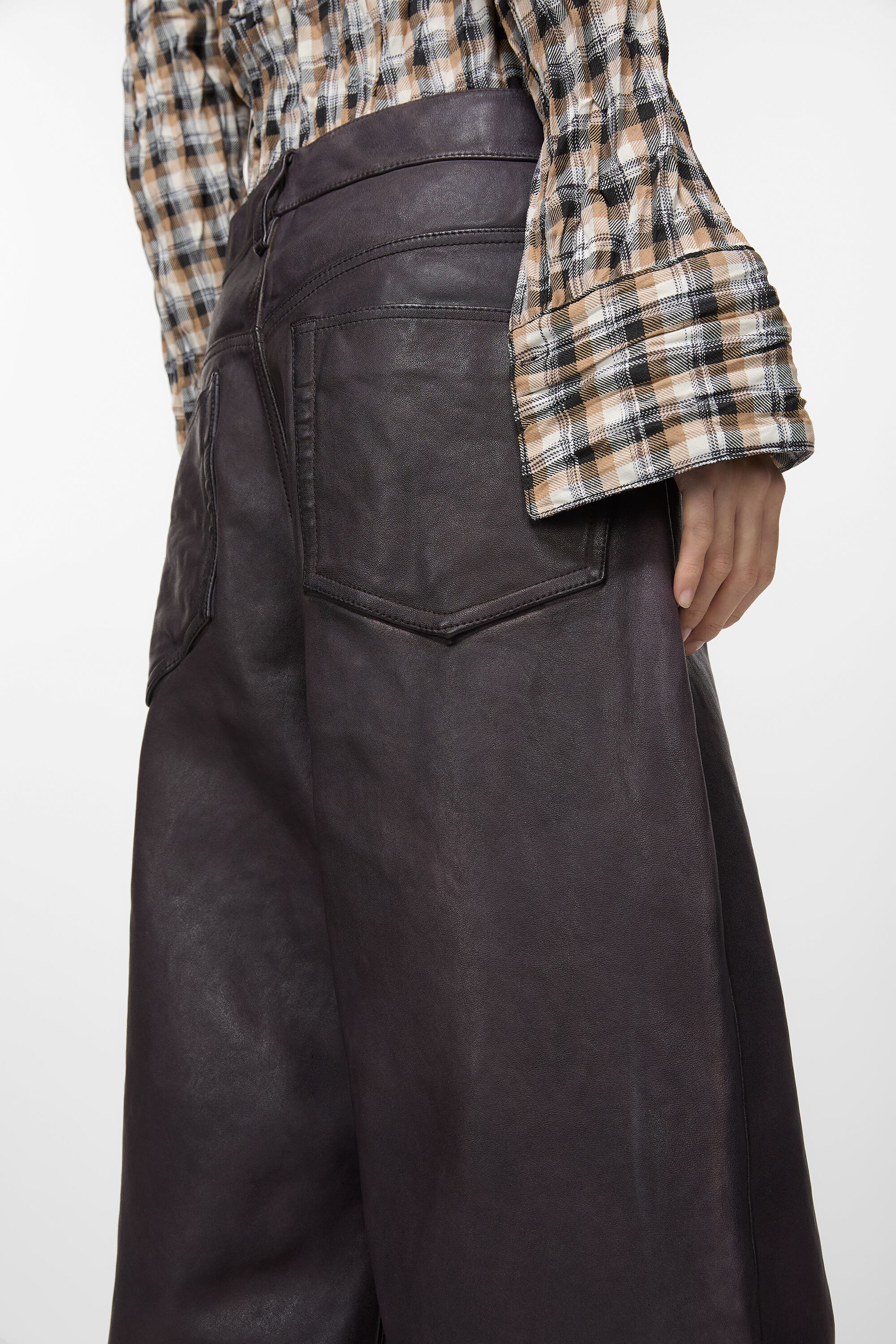 Leather trousers - Dark brown - 5