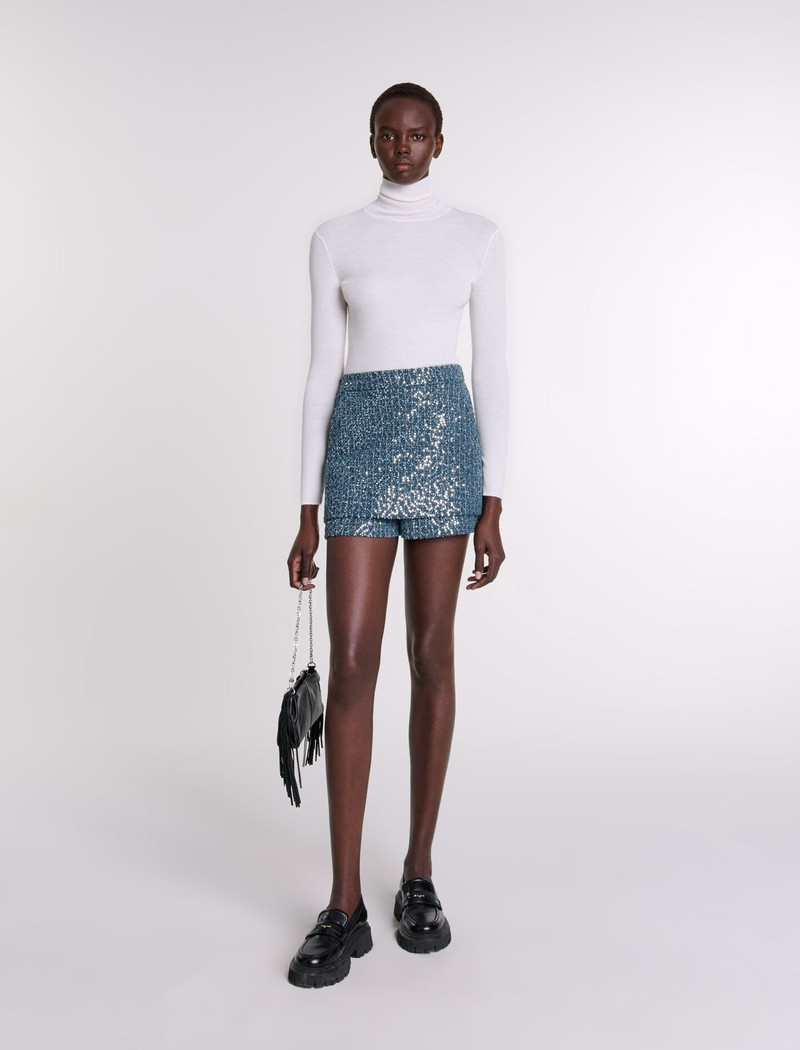 maje Tweed illusion shorts outlook