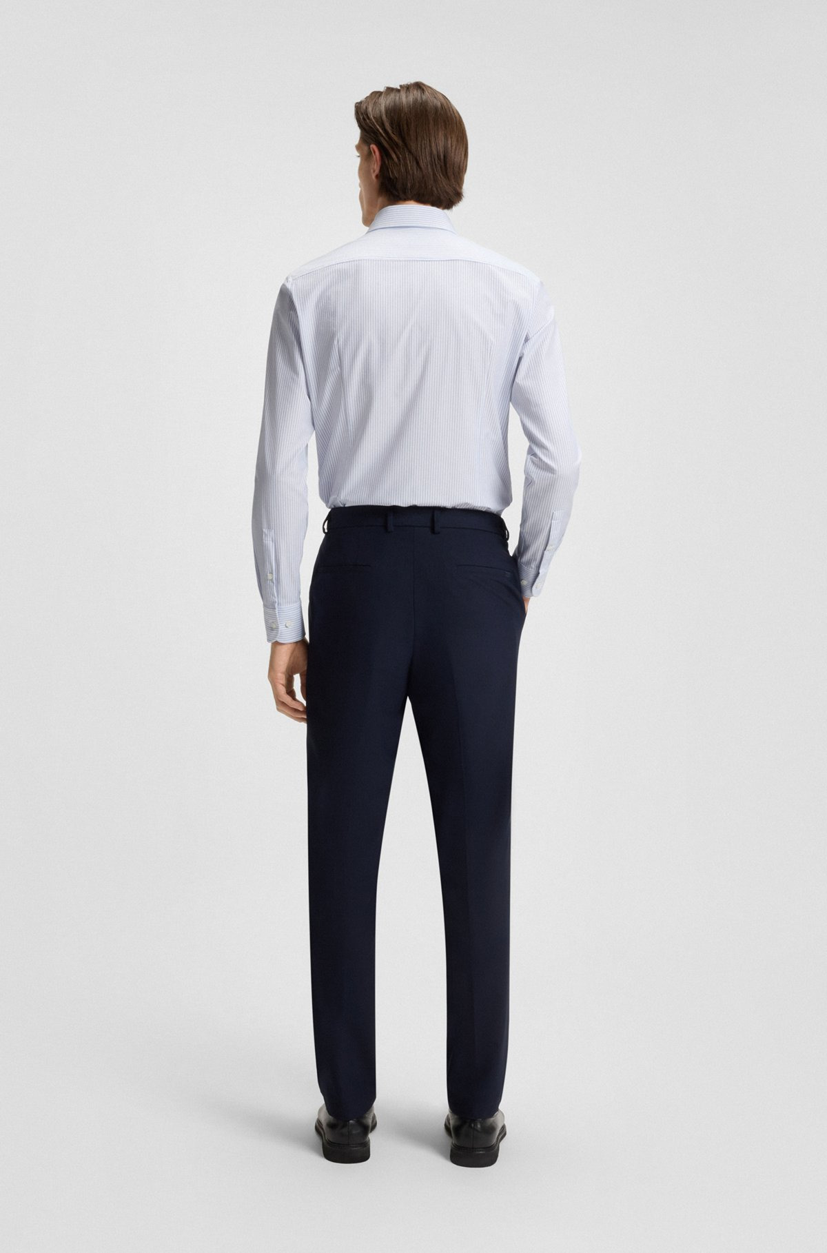 SLIM-FIT STRIPED SHIRT IN PERFORMANCE-STRETCH FABRIC - 5