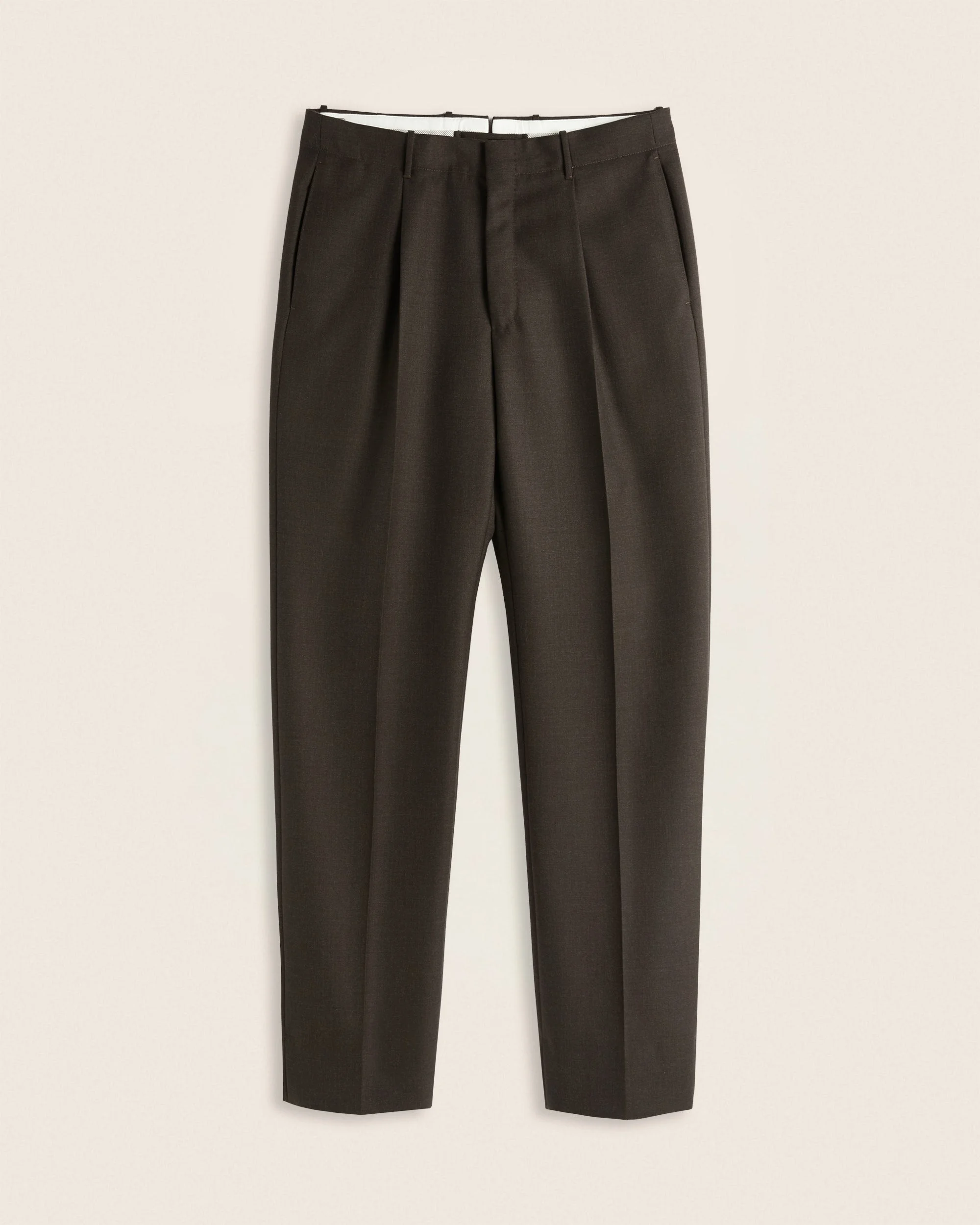 Straight fit 4-ply wool trousers - 1