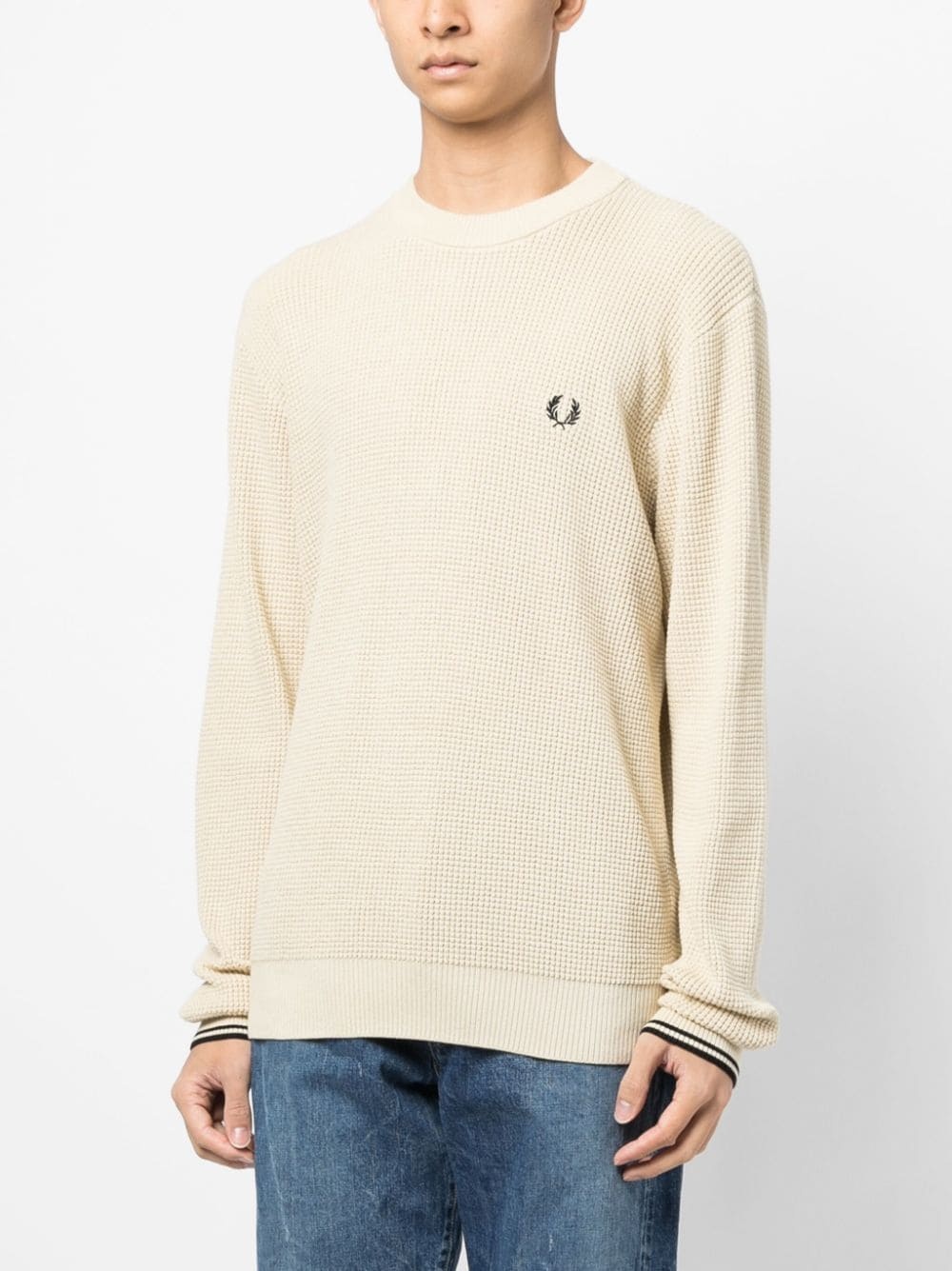 logo-embroidered cotton jumper - 3