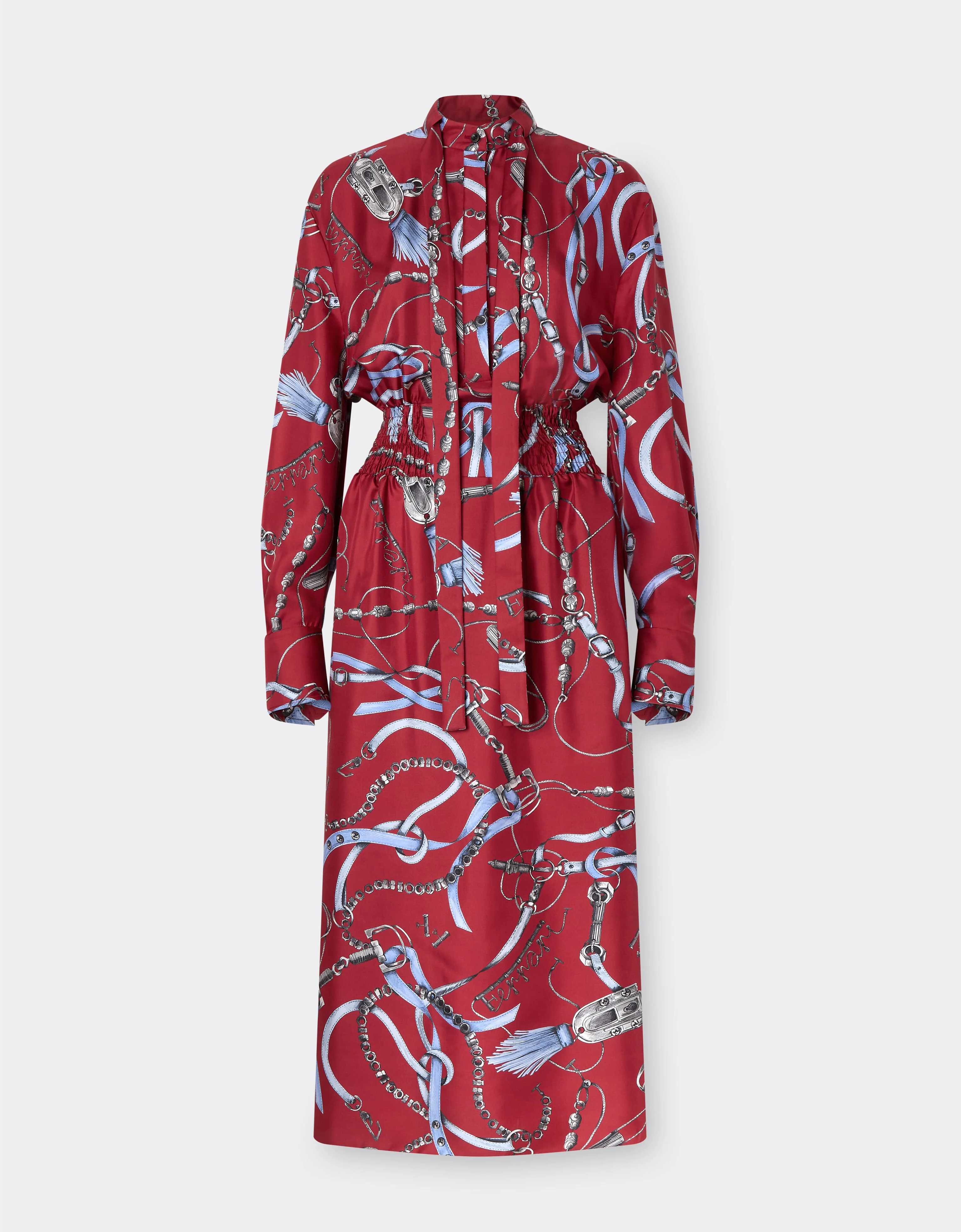 Ferrari Closet print silk dress - 1