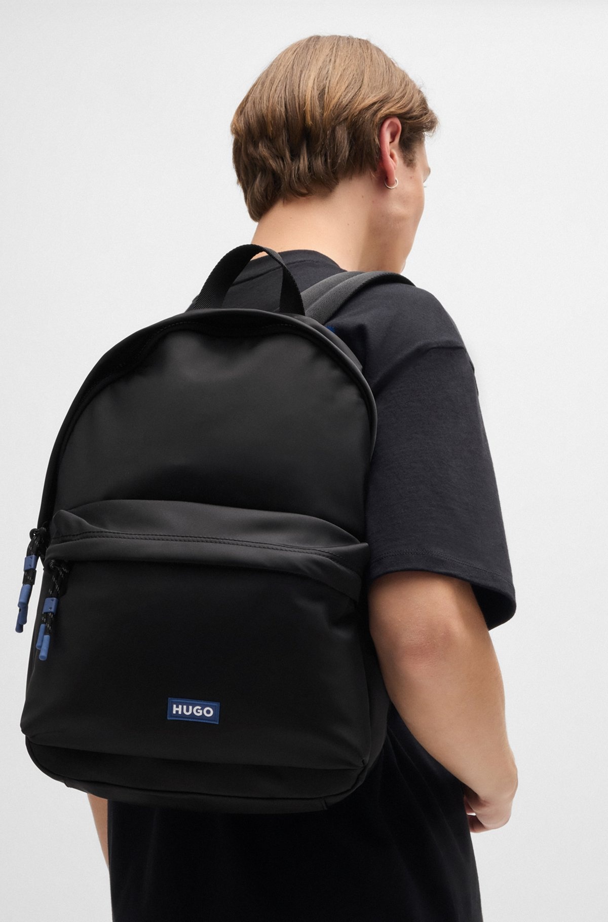 TWILL BACKPACK WITH BLUE LOGO LABEL - 4
