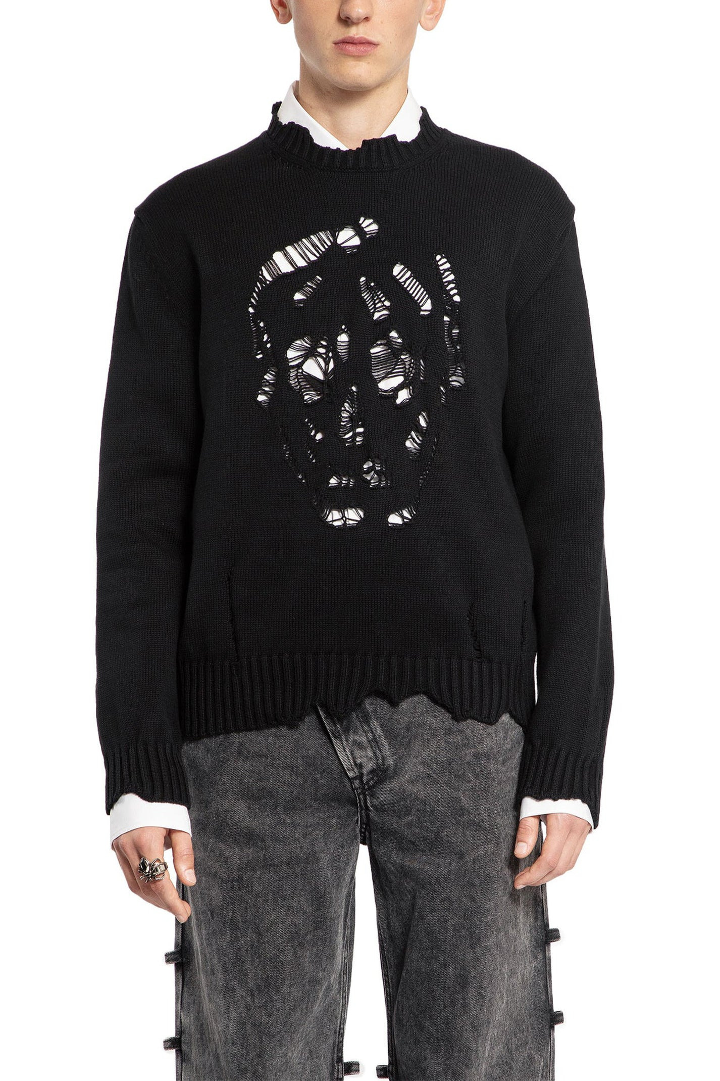 DISTRESSED SKULL JUMPER - 3